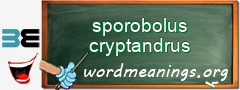 WordMeaning blackboard for sporobolus cryptandrus